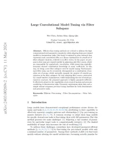 Large Convolutional Model Tuning via Filter Subspace