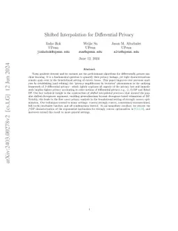 Shifted Interpolation for Differential Privacy
