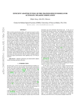 Efficient Adapter Tuning of Pre-trained Speech Models for Automatic
  Speaker Verification