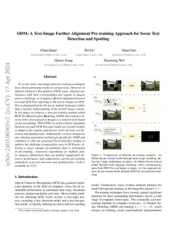 ODM: A Text-Image Further Alignment Pre-training Approach for Scene Text
  Detection and Spotting