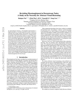 Revisiting Disentanglement in Downstream Tasks: A Study on Its Necessity
  for Abstract Visual Reasoning