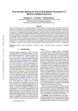 Post-decoder Biasing for End-to-End Speech Recognition of Multi-turn
  Medical Interview