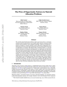 The Price of Opportunity Fairness in Matroid Allocation Problems