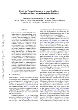 LLMs for Targeted Sentiment in News Headlines: Exploring the
  Descriptive-Prescriptive Dilemma
