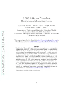PoTeC: A German Naturalistic Eye-tracking-while-reading Corpus