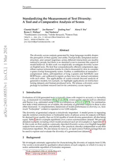 Standardizing the Measurement of Text Diversity: A Tool and a Comparative Analysis of Scores