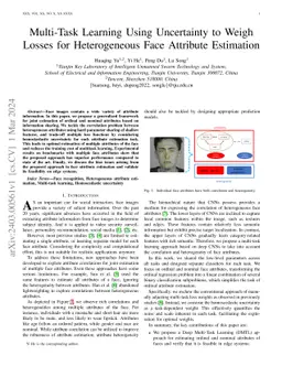 Multi-Task Learning Using Uncertainty to Weigh Losses for Heterogeneous
  Face Attribute Estimation