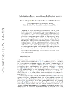 Rethinking cluster-conditioned diffusion models