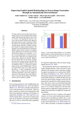 Improving Explicit Spatial Relationships in Text-to-Image Generation
  through an Automatically Derived Dataset