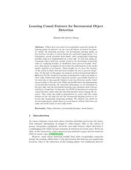 Learning Causal Features for Incremental Object Detection