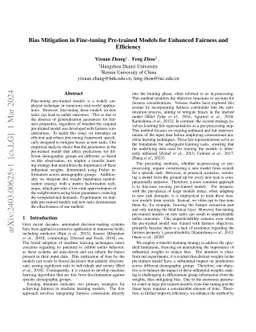 Bias Mitigation in Fine-tuning Pre-trained Models for Enhanced Fairness
  and Efficiency