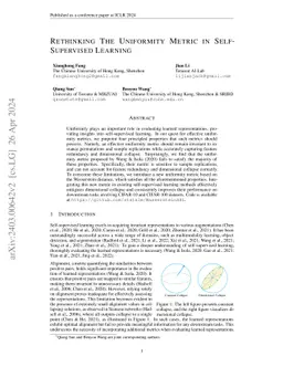 Rethinking The Uniformity Metric in Self-Supervised Learning