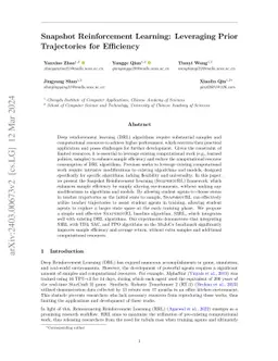 Snapshot Reinforcement Learning: Leveraging Prior Trajectories for
  Efficiency
