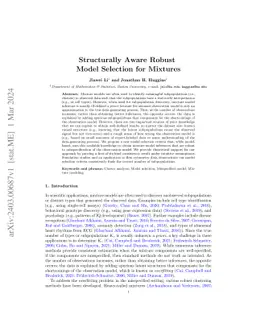 Structurally Aware Robust Model Selection for Mixtures
