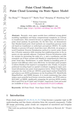 Point Cloud Mamba: Point Cloud Learning via State Space Model