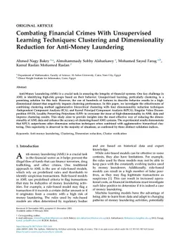 Combating Financial Crimes with Unsupervised Learning Techniques:
  Clustering and Dimensionality Reduction for Anti-Money Laundering