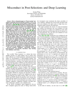 Misconduct in Post-Selections and Deep Learning