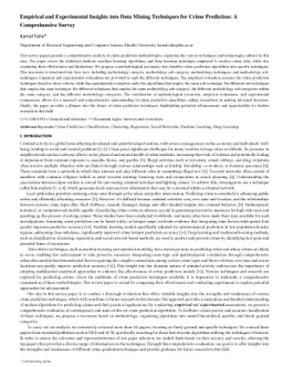 Empirical and Experimental Insights into Data Mining Techniques for
  Crime Prediction: A Comprehensive Survey