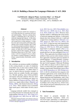 L+M-24: Building a Dataset for Language + Molecules @ ACL 2024