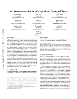 Ads Recommendation in a Collapsed and Entangled World