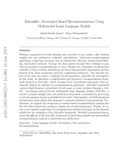 InteraRec: Screenshot Based Recommendations Using Multimodal Large
  Language Models