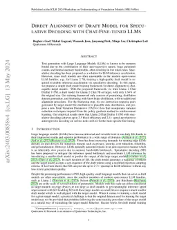 Direct Alignment of Draft Model for Speculative Decoding with
  Chat-Fine-Tuned LLMs