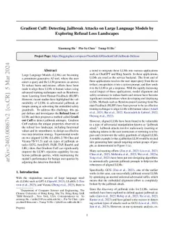 Gradient Cuff: Detecting Jailbreak Attacks on Large Language Models by
  Exploring Refusal Loss Landscapes