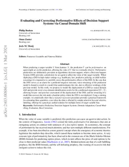 Evaluating and Correcting Performative Effects of Decision Support
  Systems via Causal Domain Shift