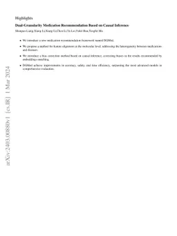 Dual-Granularity Medication Recommendation Based on Causal Inference