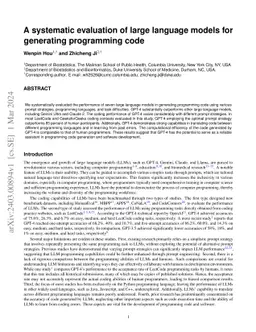 A systematic evaluation of large language models for generating
  programming code