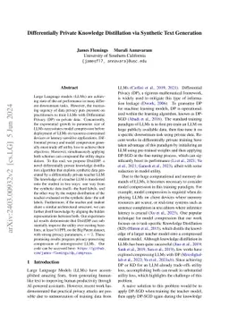 Differentially Private Knowledge Distillation via Synthetic Text Generation