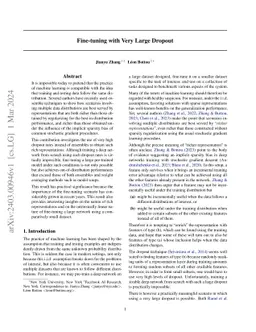 Fine-tuning with Very Large Dropout