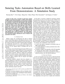 Suturing Tasks Automation Based on Skills Learned From Demonstrations: A
  Simulation Study
