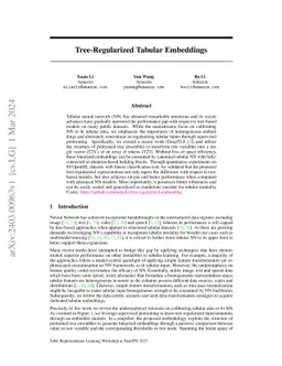Tree-Regularized Tabular Embeddings