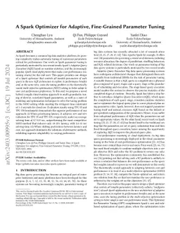 A Spark Optimizer for Adaptive, Fine-Grained Parameter Tuning