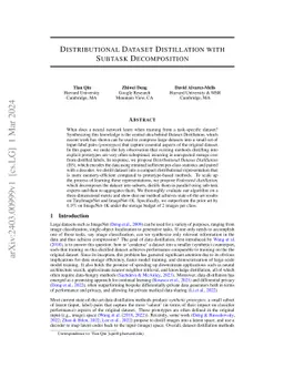 Distributional Dataset Distillation with Subtask Decomposition