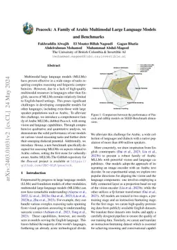 Peacock: A Family of Arabic Multimodal Large Language Models and
  Benchmarks