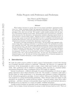 Public Projects with Preferences and Predictions