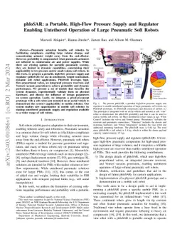 phloSAR: a Portable, High-Flow Pressure Supply and Regulator Enabling
  Untethered Operation of Large Pneumatic Soft Robots