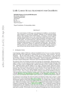 LAB: Large-Scale Alignment for ChatBots