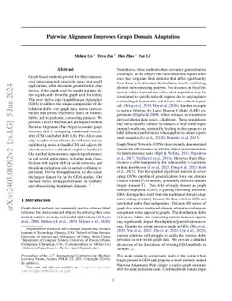 Pairwise Alignment Improves Graph Domain Adaptation