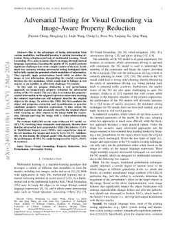 Adversarial Testing for Visual Grounding via Image-Aware Property
  Reduction