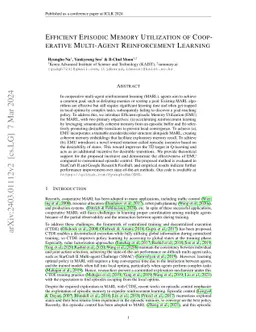 Efficient Episodic Memory Utilization of Cooperative Multi-Agent
  Reinforcement Learning