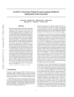 LLaMoCo: Instruction Tuning of Large Language Models for Optimization
  Code Generation