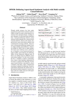 DINER: Debiasing Aspect-based Sentiment Analysis with Multi-variable
  Causal Inference