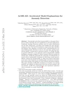 AcME-AD: Accelerated Model Explanations for Anomaly Detection