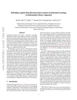 Defending Against Data Reconstruction Attacks in Federated Learning: An
  Information Theory Approach