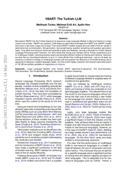 VBART: The Turkish LLM