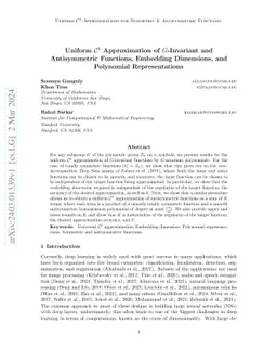 Uniform $\mathcal{C}^k$ Approximation of $G$-Invariant and Antisymmetric
  Functions, Embedding Dimensions, and Polynomial Representations