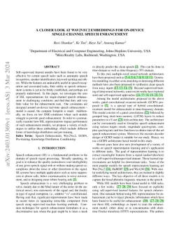 A Closer Look at Wav2Vec2 Embeddings for On-Device Single-Channel Speech
  Enhancement